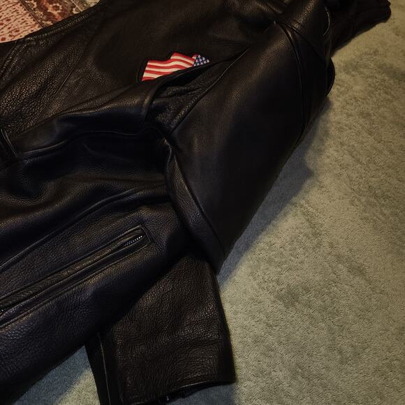 WILSONS  EUC OPEN ROAD SIZE 2XL MENS  LEATH 911 MEMORIAL RIDE BIKER JACKET COAT - Picture 9 of 15